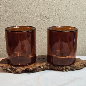 Yield Borosilicate Amber Glass Double Wall Set Of Two Cups